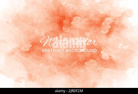 Abstract orange watercolor horizontal texture rectangle background. Watercolor style texture. Delicate card. Elegant decoration. vector illustration Stock Vector