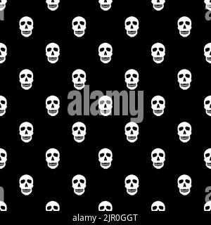 Halloween decorations concept. Seamless pattern with white icons. Design elements for halloween party poster. Flat cartoon illustration. Objects. Stock Vector