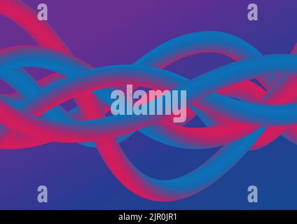 Purple and blue abstract 3d waves vector art background Stock Vector