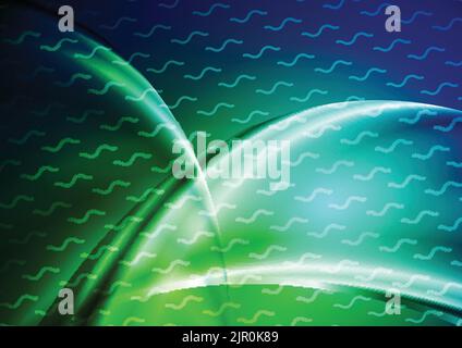 Dark green and blue abstract elegant smooth blurred waves background. Modern vector design Stock Vector