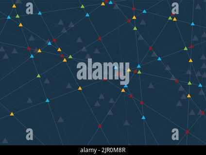 Abstract dark tech futuristic connection polygonal background. Vector design Stock Vector