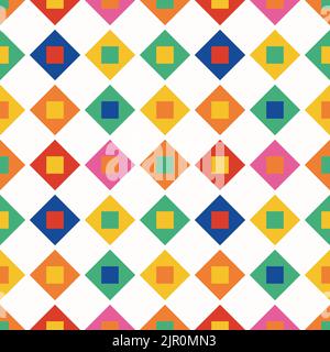 Abstract vector pattern design. Seamless pattern with colorful simple shapes. Geometric shape modern stylish texture. Stock Vector