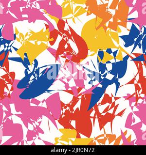 Abstract vector pattern design. Seamless pattern with colorful simple shapes. Geometric shape modern stylish texture. Stock Vector
