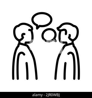 Communication with people line icon. Routine. Stock Vector