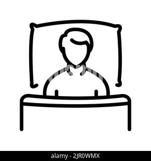 Bed rest line icon. Routine. Stock Vector
