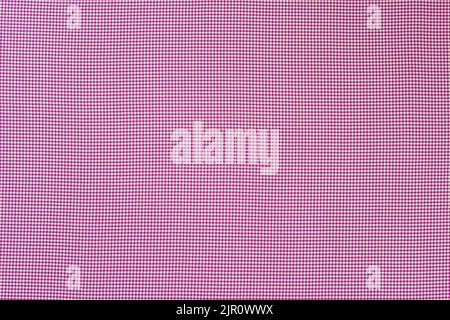 White and purple checkered fabric background Stock Photo