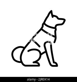 Guard dog olor line icon. Pictogram for web page Stock Vector