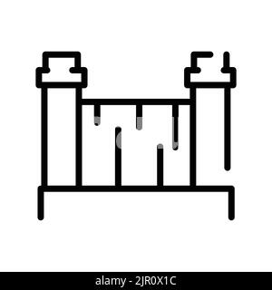 Fence olor line icon. Pictogram for web page Stock Vector