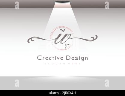 Elegant handwriting letter W logo template Stock Vector