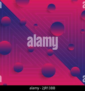 Blue and purple abstract neon geometric minimal background. Vector design Stock Vector