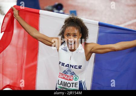 Renelle Lamote of France Silver medal during the Athletics, Women's 800m at the European Championships Munich 2022 on August 20, 2022 in Munich, Germany - Photo: Laurent Lairys/DPPI/LiveMedia Stock Photo