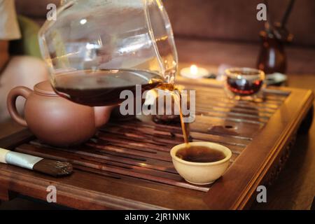 Chinese traditional gongfu cha tea ceremony Stock Photo