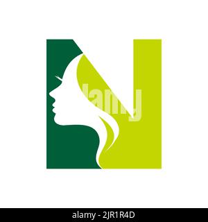 Initial Letter N Beauty Spa Logo Design Concept For Spa, Fashion, Salon, Cosmetic Vector Template Stock Vector