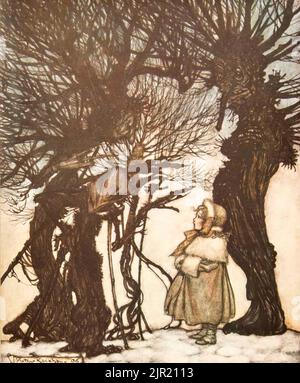 They warned her from the book ' Peter Pan in Kensington Gardens ' from ' The little white bird ' by Barrie, J. M (James Matthew) 1860-1937,  Illustrated by Arthur Rackham Publisher Hodder & Stoughton 1910 Stock Photo