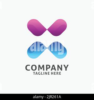 Letter X unique logo design Stock Vector
