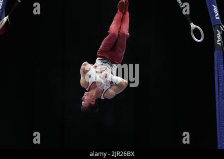 August 20, 2022: Brody Malone (Stanford University) competes during the senior men's final at the 2022 U.S. Gymnastics Championship. The event is at Amalie Arena in Tampa, FL. Melissa J. Perenson/CSM Stock Photo