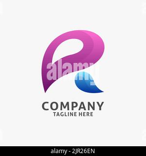 Letter R unique logo design Stock Vector