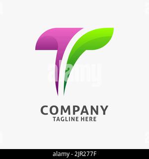 Letter T unique logo design Stock Vector