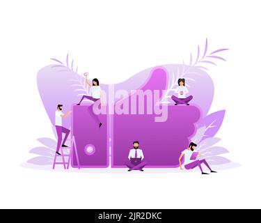 Like people. Social media marketing. Smile icon. Hand up Stock Vector