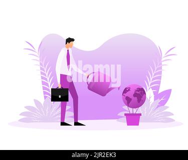 Global business expansion, open company branches. Franchise in new location. Growing business Stock Vector