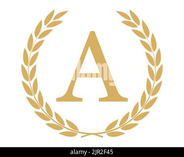 Letter A Initial Luxurious Brand Logo Template Stock Photo