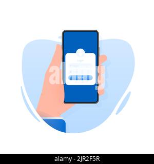 Log in people. Online payment, security. Vector illustration Stock Vector