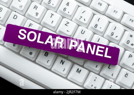 Text caption presenting Solar Panel. Concept meaning designed to absorb suns rays source of energy generating -48927 Stock Photo