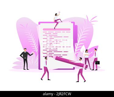 Flat illustration with coding people. Vector flat illustration. Stock Vector