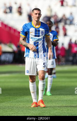 London, England, 21st August 2022. Lewis Dunk of Brighton and Hove Albion after the Premier League match at the London Stadium, London. Picture credit should read: Kieran Cleeves / Sportimage Stock Photo