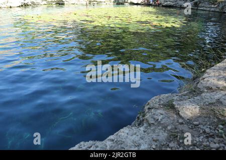 Dzibilchaltun, Mexico, :Cenote Xlacah situated in Dzibilchaltun zona archeologica area in Mexico Stock Photo