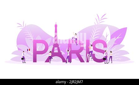 Eiffel Tower in Paris. Tourist place. Beautiful paris, great design for any purposes. Stock Vector