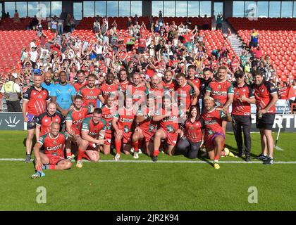 Doncaster, UK, 21/08/2022, Betfred League 1 Game Doncaster V Keighley Cougars Sunday 21st August 2022 15:00 Kick Off at the Eco-Power Stadium, Doncaster, UK Stock Photo