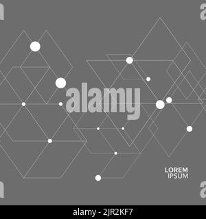 Vector Abstract Geometric Background. Fantasy of Hexagons Stock Vector