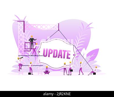 Time to update sign door, many people. Vector illustration Stock Vector