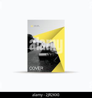 Business Cover Template Brochure, Annual Report, Booklet in A4. Vector Triangular Geometric Shapes Stock Vector