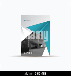 Business Cover Template Brochure, Annual Report, Booklet in A4. Vector Triangular Geometric Shapes Stock Vector