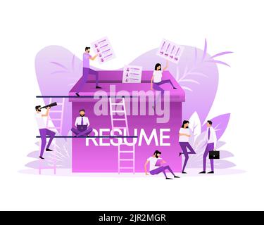 Resume box people. Exam checklist icon. Vector illustration. Stock Vector