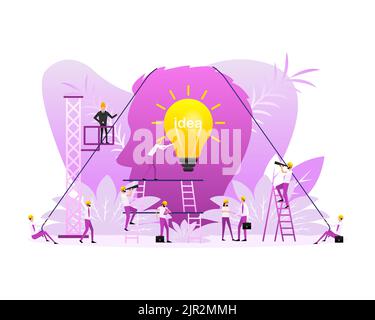 Idea lamp people, great design for any purposes. Bulb light vector icon Stock Vector