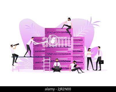 Data center people. Vector illustration digital design Stock Vector
