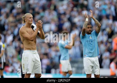 Newcastle, UK, 21/08/2022, MANCHESTER CITY'S ERLING HAALAND AFTER THE MATCH, NEWCASTLE UNITED FC V MANCHESTER CITY FC, 2022Credit: Allstar Picture Library/ Alamy Live News Stock Photo