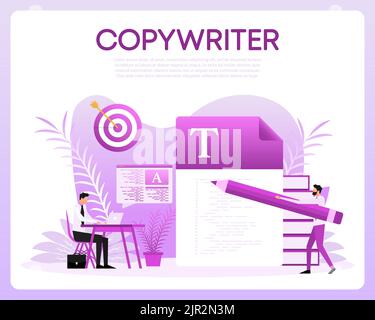 Copywriting, writing icon. Making valuable content and working as a freelancer Stock Vector