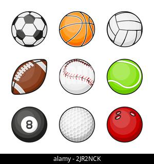 Sports ball collection. All games balls. Vector illustration Stock Vector