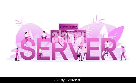 Data center people. Vector illustration digital design Stock Vector