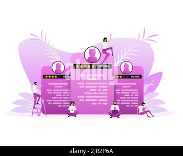 Resume people in flat style. Business people communication Stock Vector