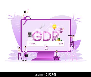 Vector illustration for gross domestic product rate, global economy, national budget. Business vector icon. Flat vector. Arrow icon Stock Vector
