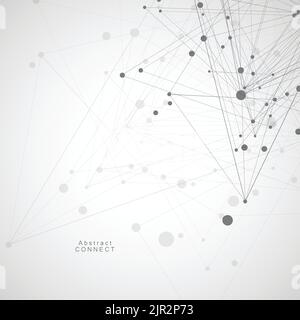 Polygonal Concept Design with Connection Lines and Dots Stock Vector