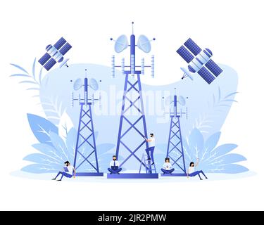 Wireless network. High-speed mobile Internet, signal, network. Stock Vector