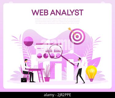 Web analysing financial data. analytic business. Statistical analysis Stock Vector
