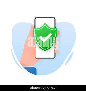 Cyber security concept. Padlock, lock. Privacy concept. Flat button. Stock Vector
