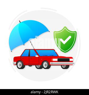 Car Insurance policy. Document report. Protection, warranty of vehicle from accident. Stock Vector